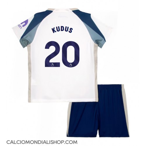 Maglie da calcio Tottenham Hotspur Mohammed Kudus #20 Prima Maglia Bambino 2025-26 Manica Corta (+ Pantaloni corti)